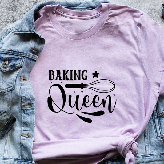 Baking Queen T-Shirt – Minimalist Whisk Design | Eazy Peace