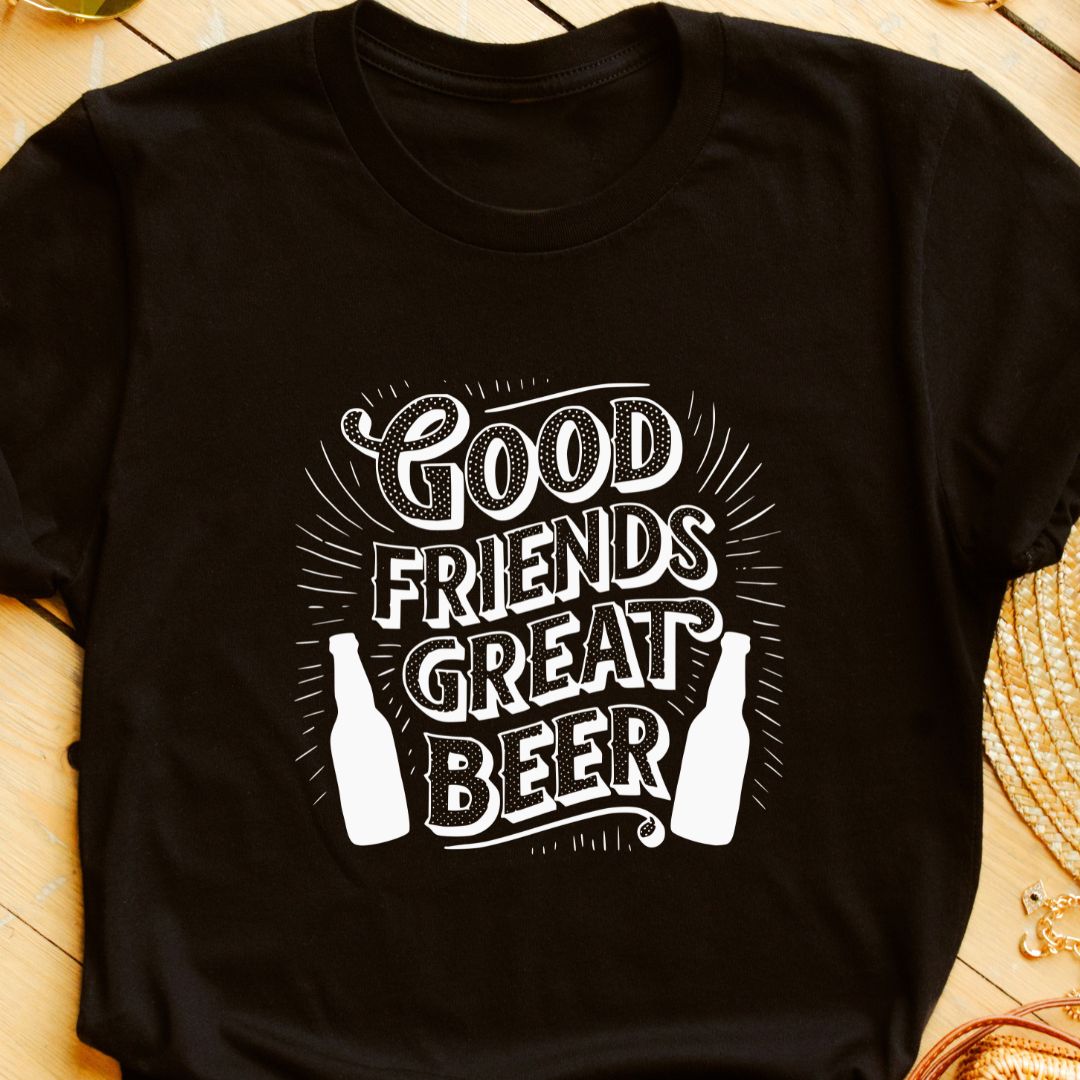 "Good Friends, Great Beer" T-Shirt – Perfect for Beer Lovers & Social Gatherings | Unisex Fit