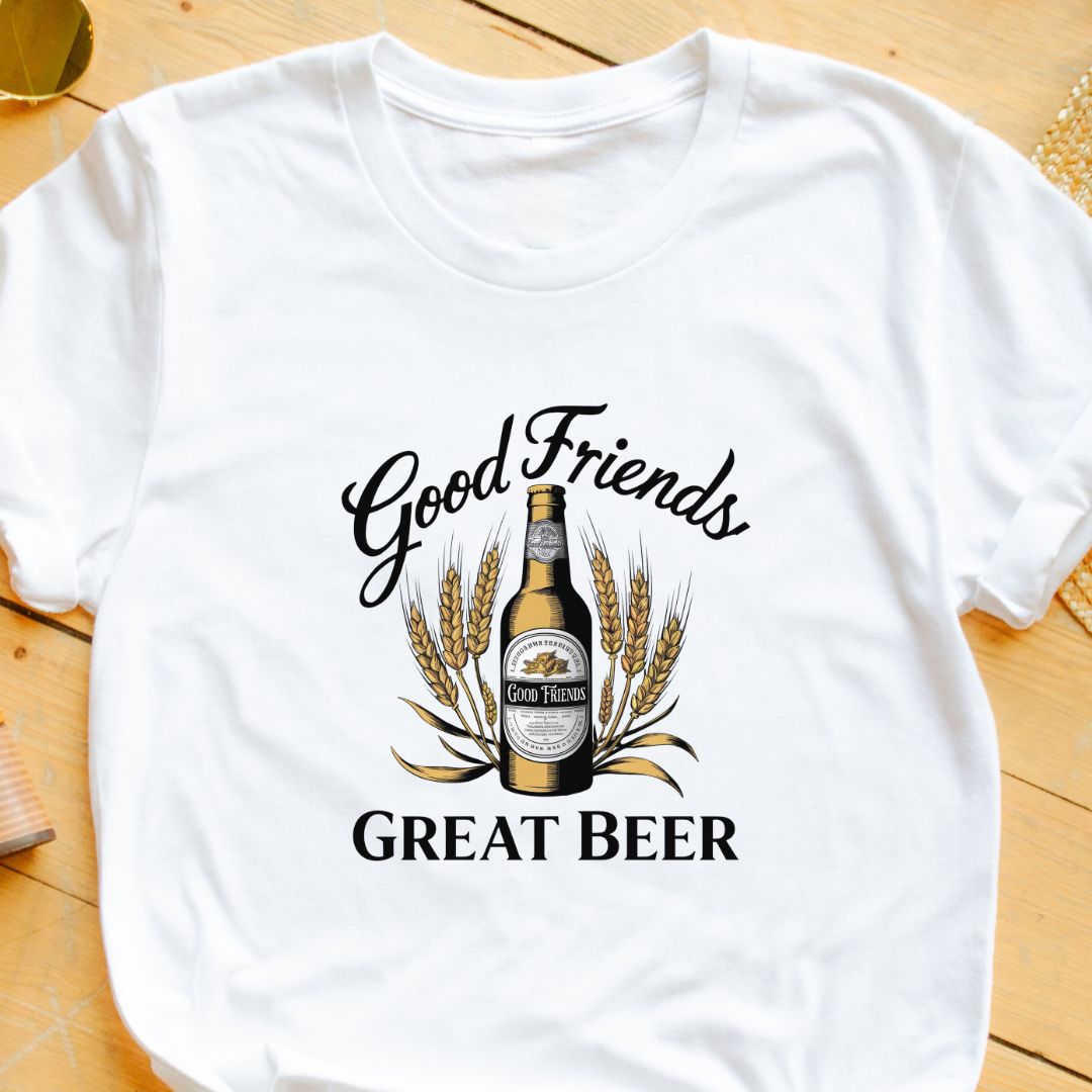 "Good Friends, Great Beer" T-Shirt – Perfect for Beer Lovers & Social Gatherings | Unisex Fit