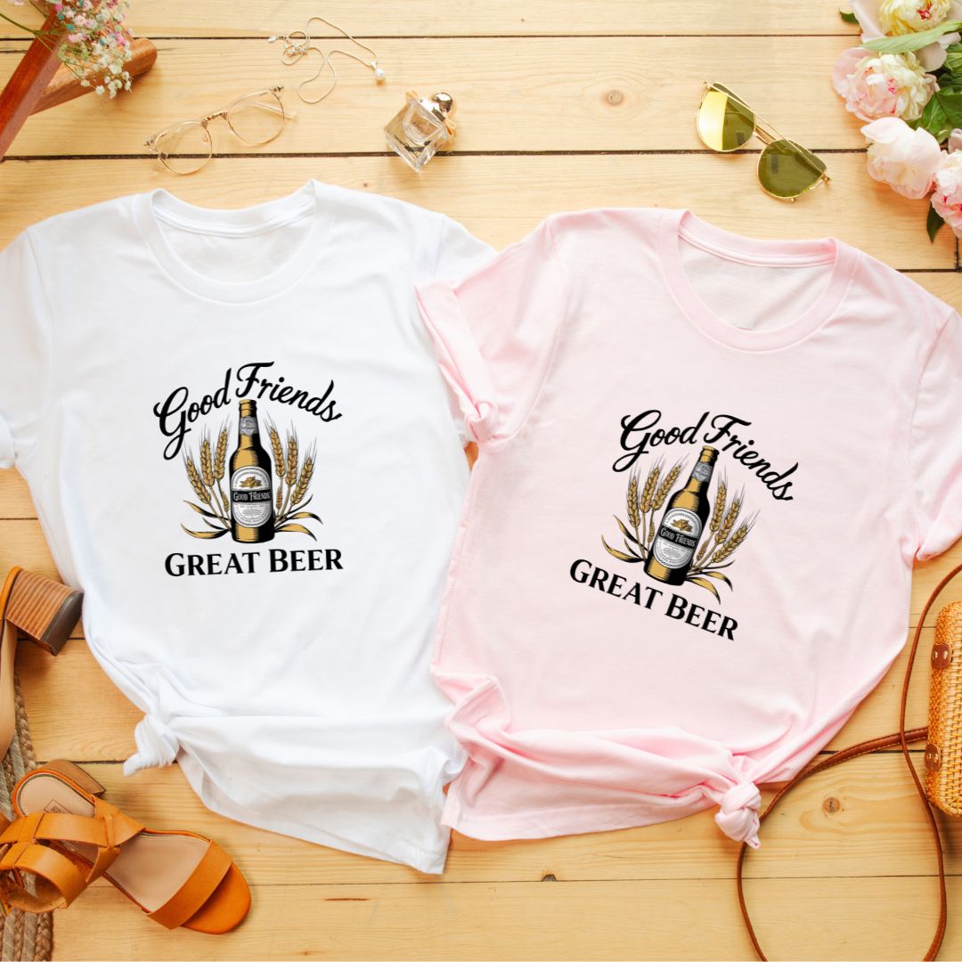 "Good Friends, Great Beer" T-Shirt – Perfect for Beer Lovers & Social Gatherings | Unisex Fit