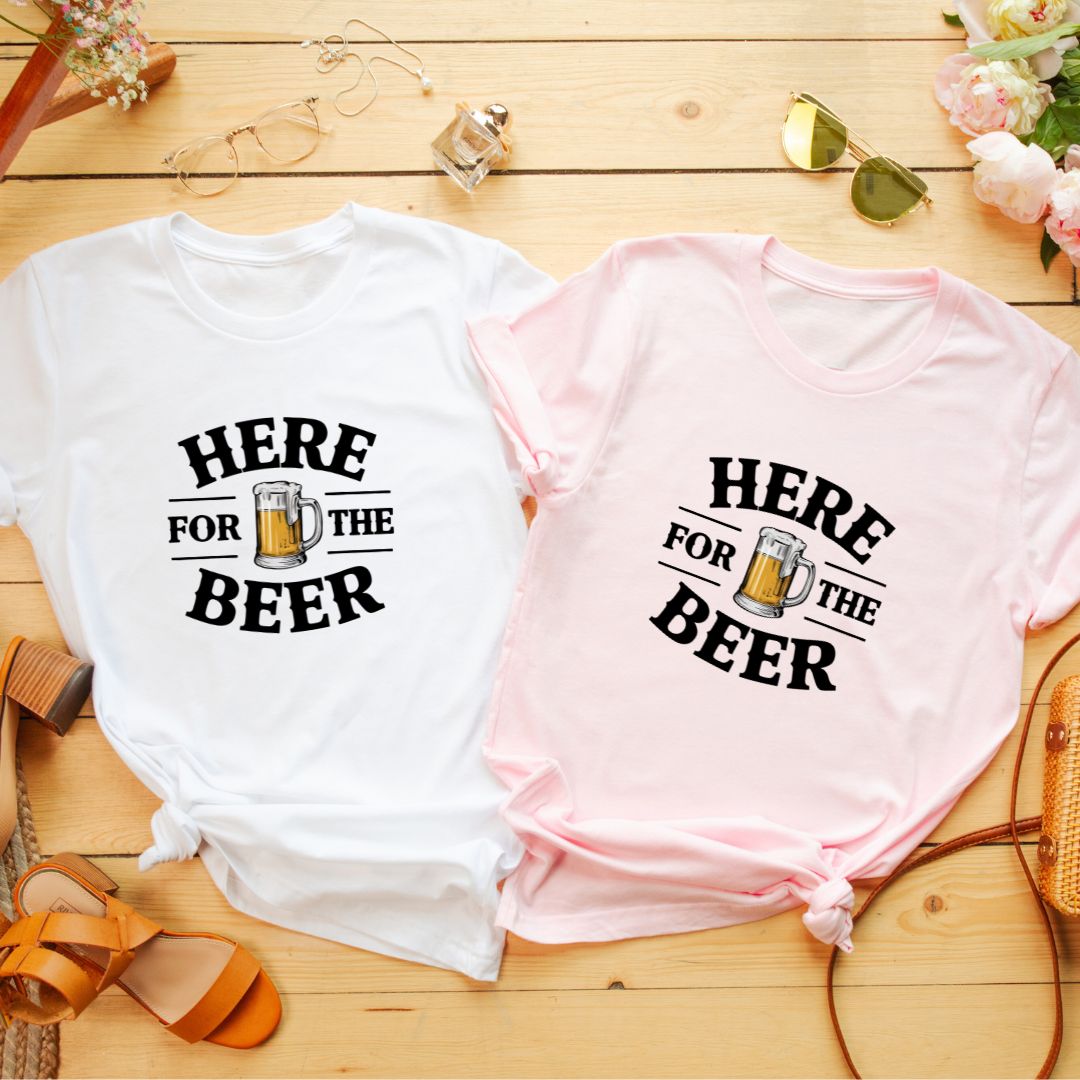 "Here for Beer" T-Shirt – Funny & Relatable Beer Lover’s Tee | Unisex Fit