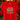A bright red short-sleeve t-shirt hanging on a wooden hanger, featuring a colorful graphic print that reads 'CHRISTMAS HALLELUAH' decorated with Christmas motifs like stockings, ornaments, and a tree. The background shows a softly blurred Christmas tree with warm string lights.