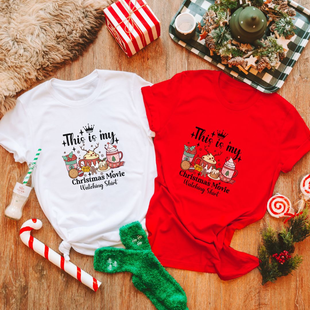 "This is My Christmas Movie Watching T-Shirt" – Perfect Festive Tee for Cozy Holiday Nights | Unisex Fit