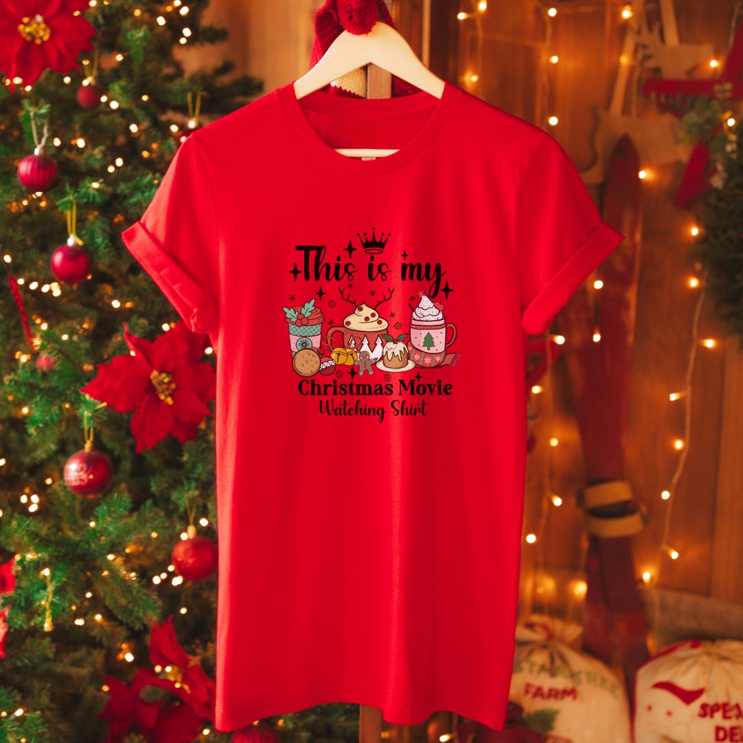 "This is My Christmas Movie Watching T-Shirt" – Perfect Festive Tee for Cozy Holiday Nights | Unisex Fit