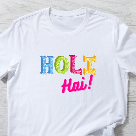 Holi Hai White Holi T-shirt Tattoo Style Unisex