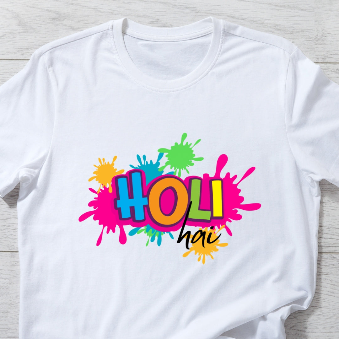 Holi T-shirt in White Unisex Style