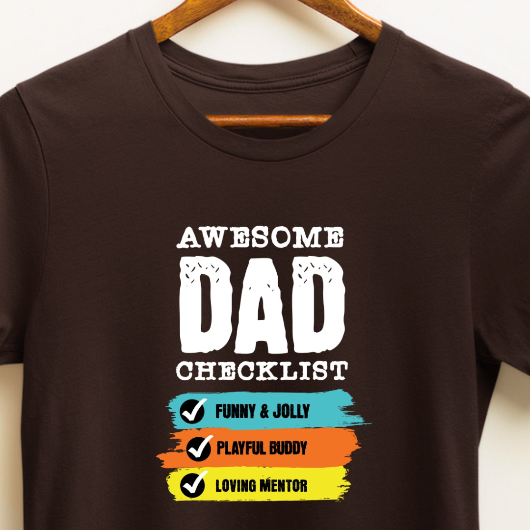 Awesome Dad Checklist T-shirt for Fathers