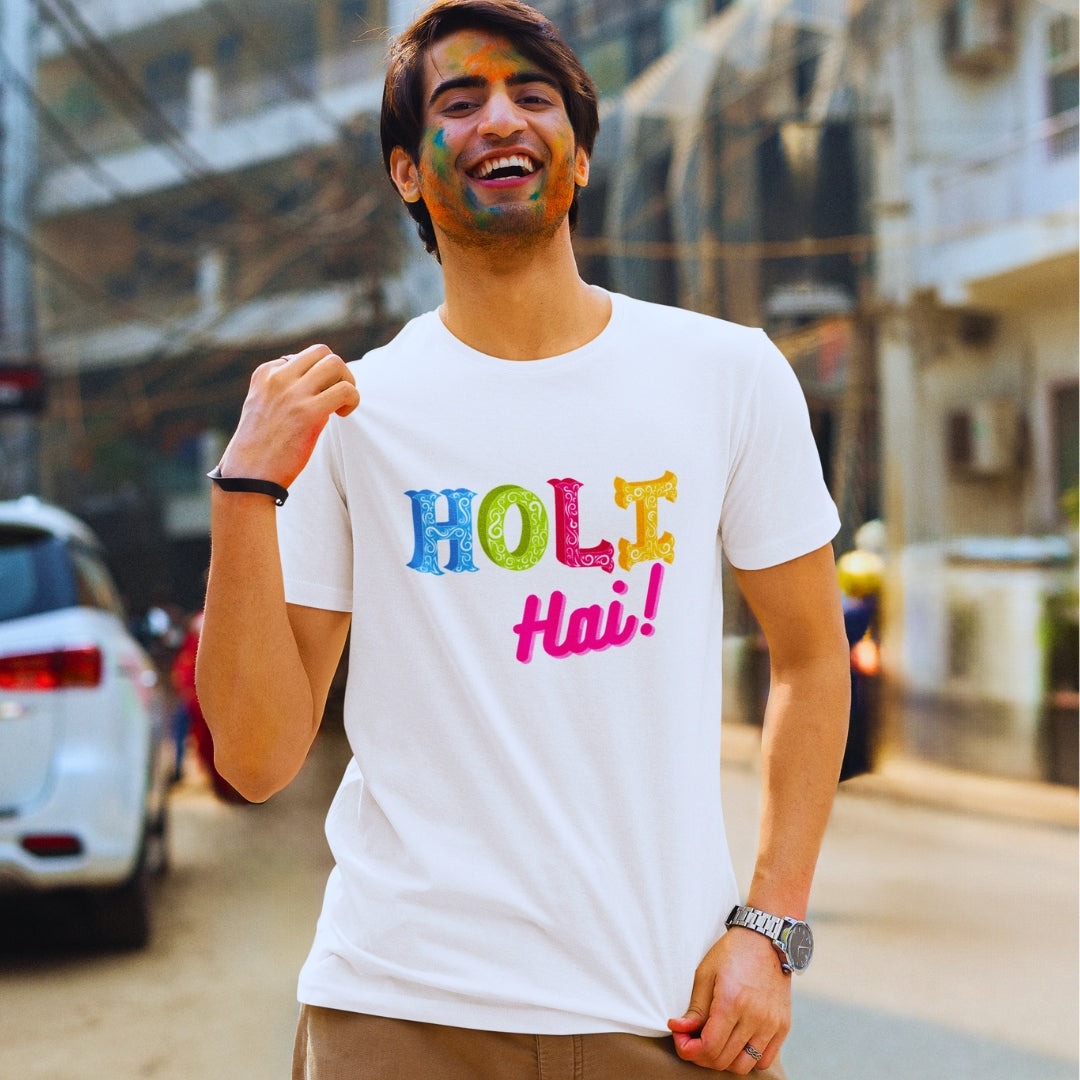 Holi Hai White Holi T-shirt Tattoo Style Unisex