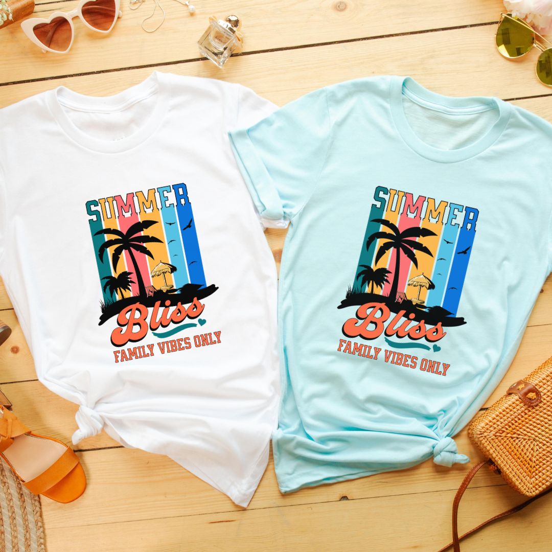 Summer Bliss: Family Vibes Only Vacation T-Shirt - Perfect for Matching Family Outfits