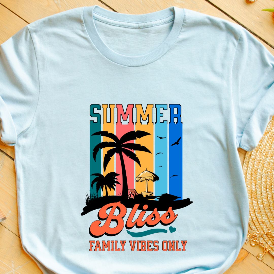 Summer Bliss: Family Vibes Only Vacation T-Shirt - Perfect for Matching Family Outfits