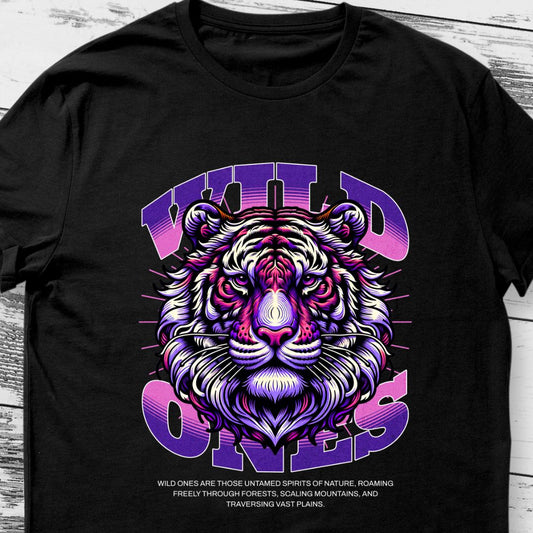 Wild Ones T-Shirt - Fierce Tiger Face Design