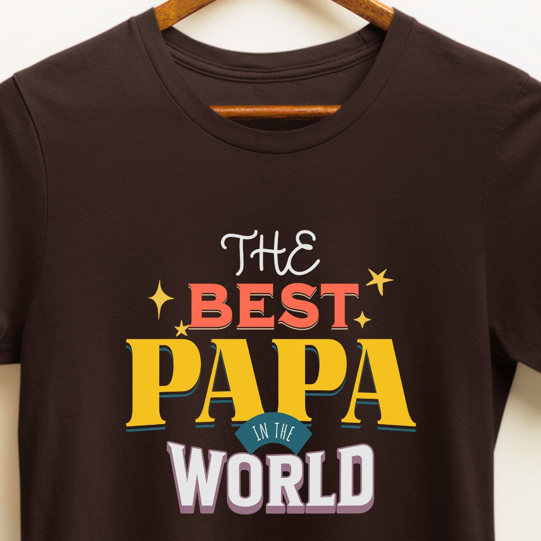 Best Papa in the World T-Shirt | Premium Quality Regular Fit, perfect buy for Father/Dad