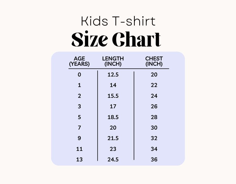 My Mom My Hero T-Shirt size Chart