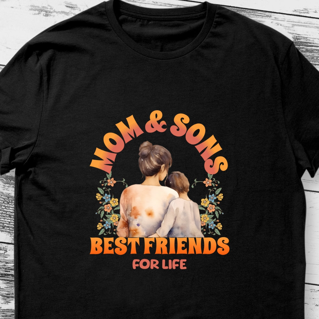 Mom & Sons Best Friend for Life T-shirt for Parents with More Than Two Sons