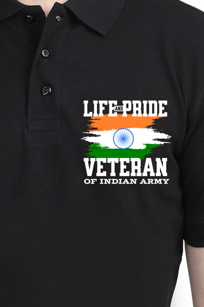 Life and Pride Veteran Indian Army Polo T-shirt