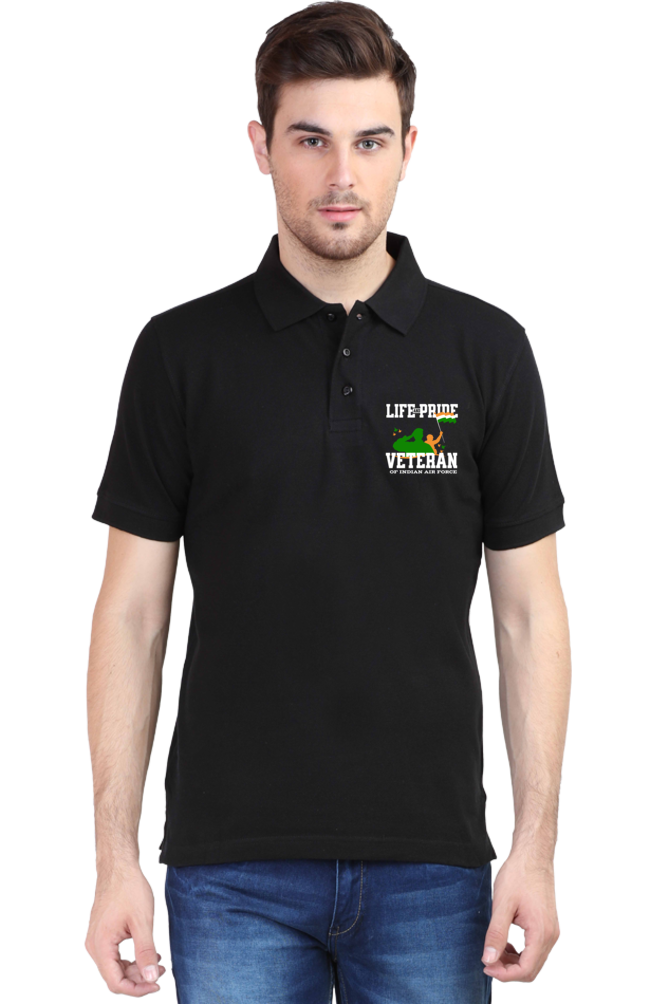 Life and Pride Veteran Indian Air Force Polo T-shirt